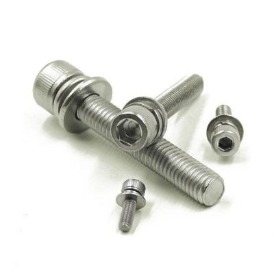 China NXF Manufacturing Stainless Steel Hexagon Socket Head Bolts with Spring Flat Washer Allen Key ZINC Finish Customer's Request for sale