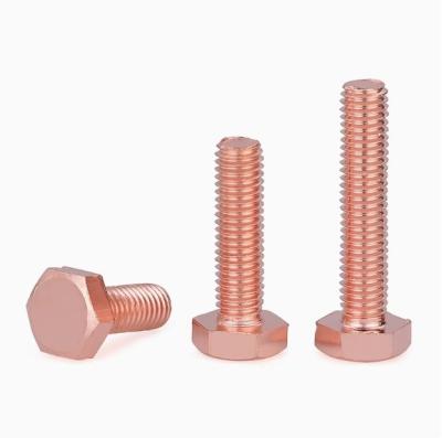 China DIN933 DIN931 M3 M4 M6 M8 M10 Hex Copper Bolts C1100 T2 for Secure Fastening DIN Standard Hexagon Head Copper for sale