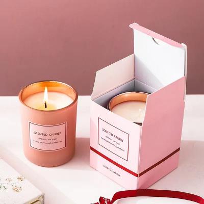 China Recycled Materials DVI Low Moq Luxury Candle Boxes Square Candle Container Box With Lids Customized Logo And Ribbon For Soy Wax Candles for sale