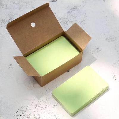 China For Business Wholesale Flash Cards 200 Pieces Ready To Ship Kraft Paper Study Cards Brown Green White Business Cards For Thanksgiving for sale