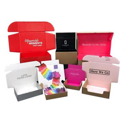 China Recycled Materials Three Layer Paper Box Pink Express Packaging Super Hard Box Multi-colors Folded Gift Box Customized Logo for sale