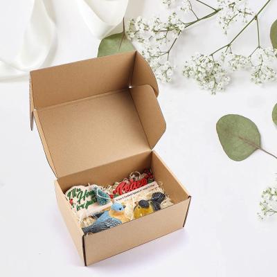 China Various Sizes Recyclable Brown Kraft Paper Package Box Hard E-flute Corrugated Cardboard Shipping Boxes With Logo Three Layers Kraft Paper Boxes for sale