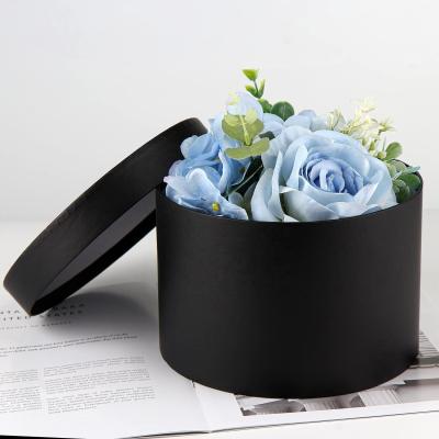 China High Quality Lowest Price Black Recyclable Flower Box Round Flower Boxes With Logo Custom Box New Creative Colorful Packaging for sale