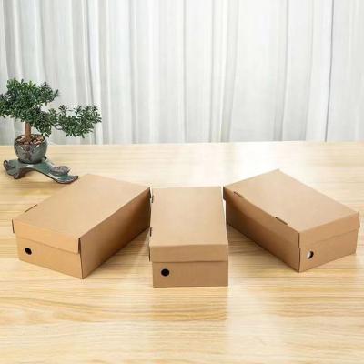 China Wholesale Recyclable Brown Shoes Boxes With Logo Rectangle Shape Custom Various Sizes Three Layers Factory Price Shoes Packaging Boxes for sale