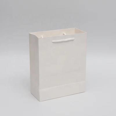 China Recyclable White Paper Bags With Handles 200 Pcs Paper Shopping Bags Bulk For Gift Candy Goods Takeaway Retail for sale