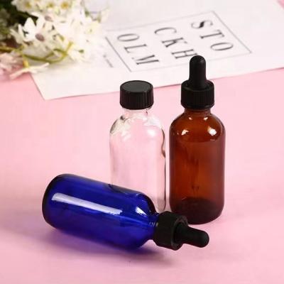 China Various Sizes 1oz Cobalt Blue Cosmetic Glass Bottles With Glass Eye Droppers For Essential Oils Perfumes And Lab Chemicals Lowest Price for sale