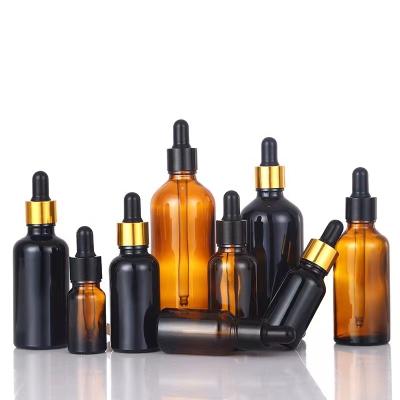 China Cosmetic Glass Bottle DVI 10ml 30ml Amber Eye Tincture 1 Ounce Dropper Bottles With Dropper 200 Packs For Oils Perfumes And Liquids for sale