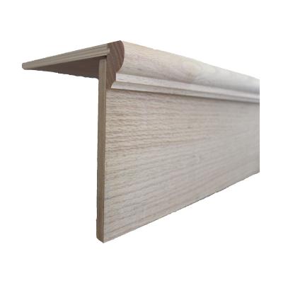 China Wood-plastic stair treads modern style deep embossed modern stair treads floor skirting skirting for sale