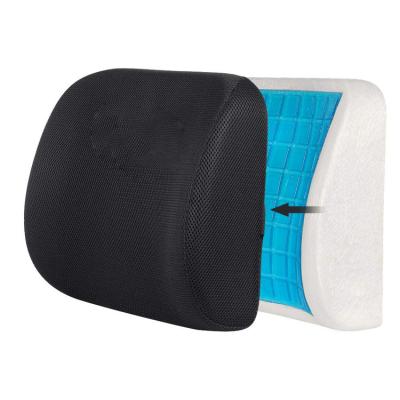 China Premium Hybrid Massage Lumbar Support Pillow Cooling Gel and Memory Foam Lumbar Cushion for sale