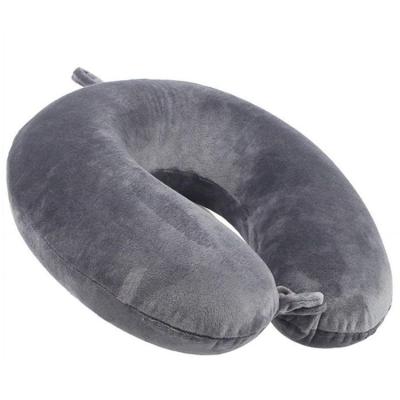 China Memory Travel Pillow Memory Foam Neck Pillow U Shaped Gray, 28*28*8cm Small Size for sale