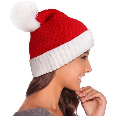 China Christmas JOINT border hats knitted winter hat jacquard new year gifts woman winter knitting red hat for sale