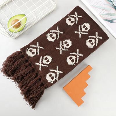 China Long Skull Pattern Winter Scarf Knitted Scarf Custom Scarf for sale