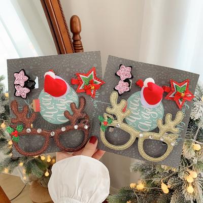 China Small Cozy Christmas Gift Boxed Children's Gifts Hair Accessories Glasses Frame Christmas Hairpin Hair Tie for sale