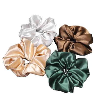 China Fashion Color Silk Comfortable Satin Scrunchies Sheer Head Elastic Band Rope Scrunchies for sale