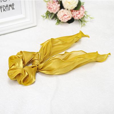 China Comfortable Soft Cloth Flame Hair Ring Solid Color Scrunchies Ribbon Hair Accessories for sale