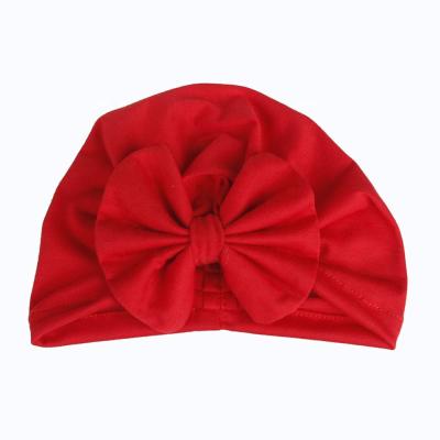 China Wholesale Tied Baby Bowknot Monochrome Roll Hood Hat Turban Comfortable Children New for sale