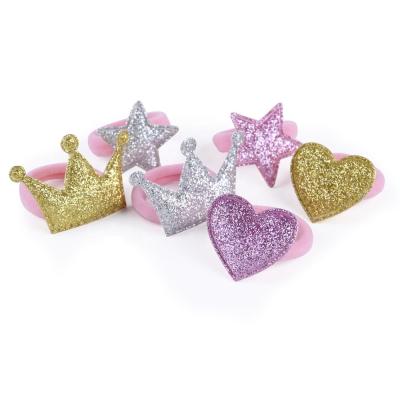 China Cute Five-pointed Star Baby Head Hair Tie Of The Crown Girls Hair Accessories Comfortable Shiny Frosted Rope Children for sale