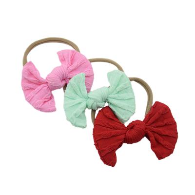 China Comfortable Children's Nylon Headband Knotted Baby Sweet Bowknot Headband Flower Photo Headband Hair Accessories for sale