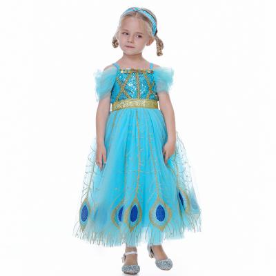 China Aladdin Girl's Gauze Dress Halloween Play Cos princess dress Anti-wrinkle Jasmine Princess Dress for sale