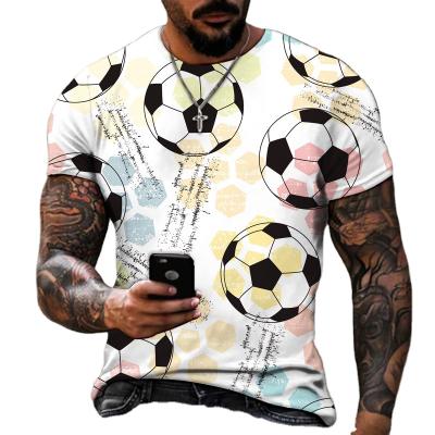 China Anti-wrinkle Men Spring Summer Round Collar 3d Printing Football T-shirt for sale