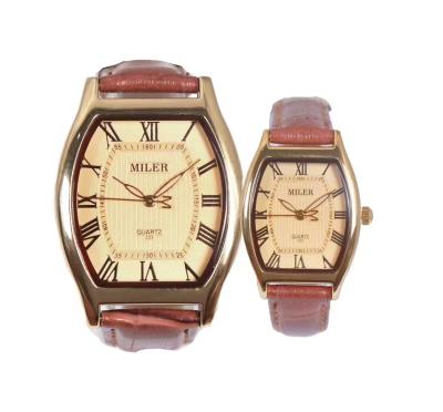 China Stylish Men Quartz Watch Water Resistant Couple Quartz Watch With Leather Band for sale