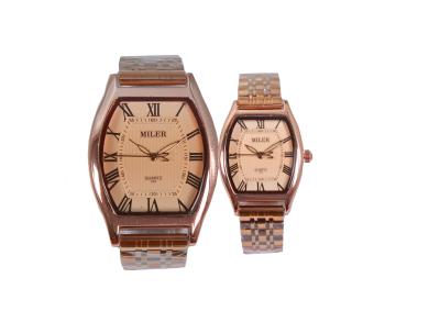 China Leather Band Stylish Couple Watch Stainless Steel Fashion Quartz Watch for sale