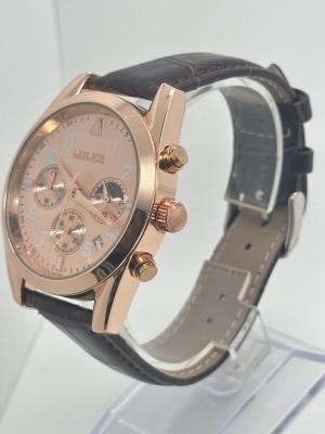 China Stylish Quartz Light Watch Waterproof Leather Watch With Date Display for sale