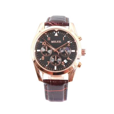 China Mens Business Style Quartz Wristwatch with Leather Band for sale