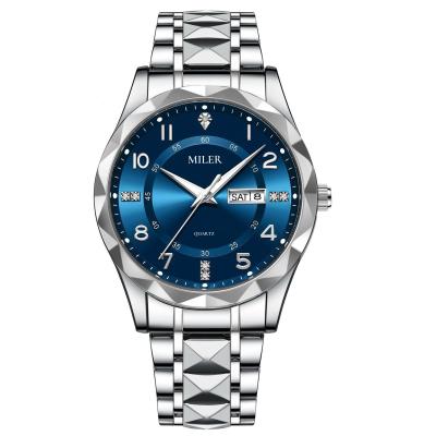 China Neue Mode ML1003 Geschäftsmann Uhren Quarz Sport wasserdichte Uhren Leuchtkröner Chronograph Mann Edelstahl Uhren zu verkaufen