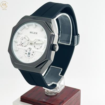 China Casual Wrist Watch Chronograph Waterproof Luminous Calendar Silicon Band Men Watch for sale