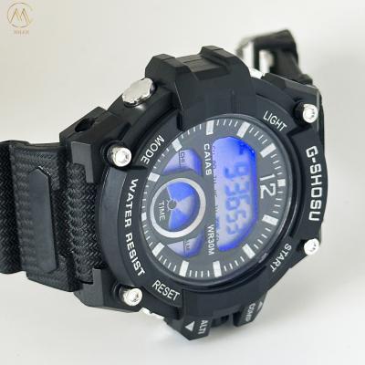 China Automatic Date Black Digital Sport Watch With 100m Water Resistance for sale