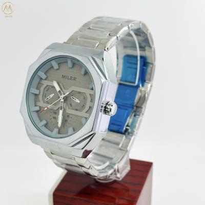 China OEM Sports and Business Style Mens Stainless Steel Band Quartz Watch with Analog and Digital Display for sale