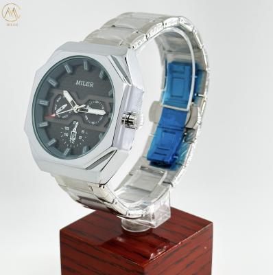 China Miler Stainless Steel Band Waterproof Luxury Wrist Men Quartz Watch for sale