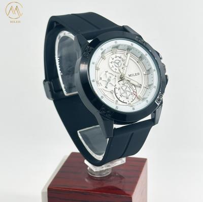 Cina Miler 1005 30M Life Acque resistenti Sport Cronografo Orologi Uomini Quarzo Orologio cintura di silicone Orologio da polso di lusso Moda in vendita