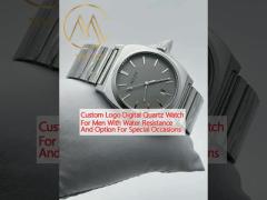 Custom Logo Digital Quartz Watch For Men With Water Resistance And Option For Special Occasions