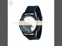 Creative Arabic Numeral Dial Quartz Waterproof Wristwatch for High School Students′ Exams