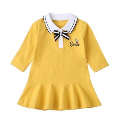 China Girl Breathable Fashion Cute Casual Summer Shirt Dress With Bow Tie for sale