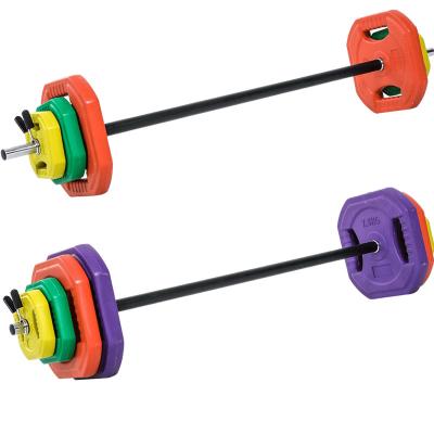 China Hot Selling Dumbbell and Barbell Universal 20 Kg Weight Adjustable Barbell Set for Aerobic Training for sale