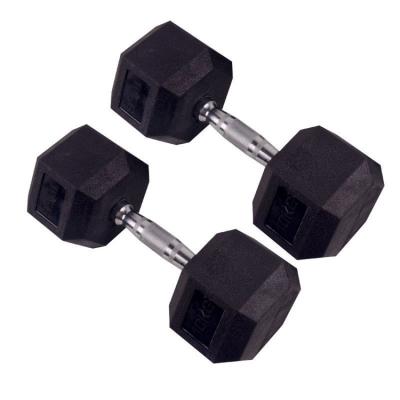 China Home Gym Hex Dumbbell Dumbbell Set Durable Rubber Exercise 5KG 7.5KG 10KG Round Dumbbells for sale