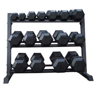 China China Fitness Gym Equipment Durable Wholesale Cheap Dumbbell Set Black Rubber Hex Dumbbell Weights for sale