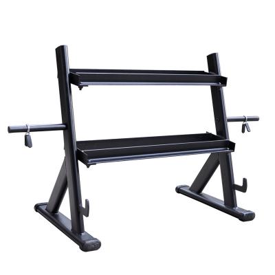 China Universal Practical Double Layer Gym Dumbbell Rack Two Layer Dumbbell Rack China Dumbbell Storage Rack for sale