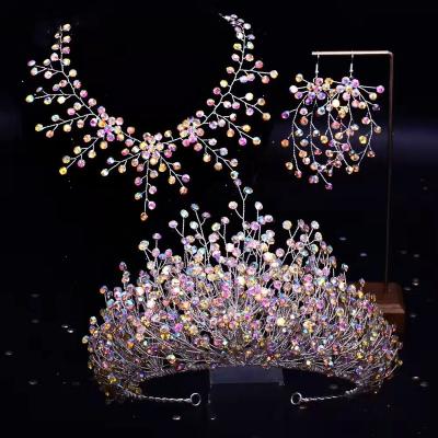 China Styled Full Crystal Rhinestone Hair Band Pageant European and American Cheerfeel HP-357Silver Hair Accessories Set Luxury Princess Wedding Crown Bridal Tiara for sale