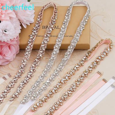 China Bags Cheerfeel RH-838 bling thin rhinestone chain trims and thin decorative single crystal rhinestone trims for sale