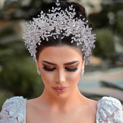 China European and American Floral Crystal Pearl Headpiece Festival headpiece hair jewelry headbands SP-331 style bridal headband for women for sale