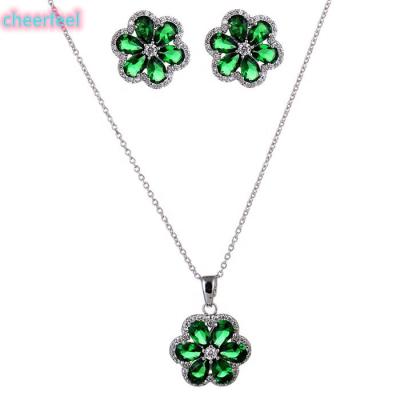 China Custom Crystal Jewelry Sets Cheerfeel NA-341 Wholesale Fashion Women Zircon Women's Earring Jewelry Sets for sale