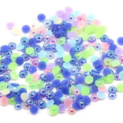 Китай Environmental Materials Resin Flower High Quality Flatback Rhinestone Kit Round Resin Rhinestone For Clothing Decoration Loose продается