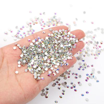 Κίνα Wholesale Rhinestones Crystal Round Austria Flatback Crystal ab Non Hotfix Loose Flatback Good Quality Stones For Jewelry Decoration προς πώληση