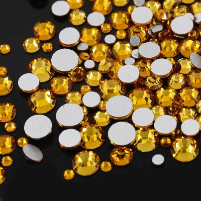 China Shinny Sparkle Mix Color Hyacinth AB Glass Nail Rhinestones Flatback Nail Crystal Stickers Round Glass Rhinestones Diamond Crafts en venta