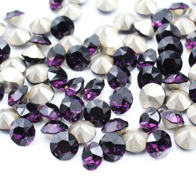 Cina Shinny the Sparkle SS6 8 Nail Crystal Stones For Crafts Round Chatons of 10 12 16 20 30 Champagne Glass Rhinestones Pointback Strass in vendita