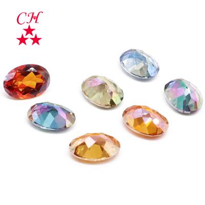 Chine Making Jewelry Bracelet Dangle Earring Wholesale 20pcs High Quality Oval Zirconia Set High End Crystal Sapphire For Jewelry Decoration à vendre